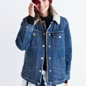 Madewell Womens Jean Jacket with Sherpa Lining Size XS